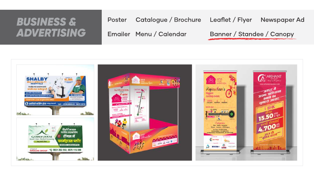 Digiwebart banner, standee and canopy portfolio