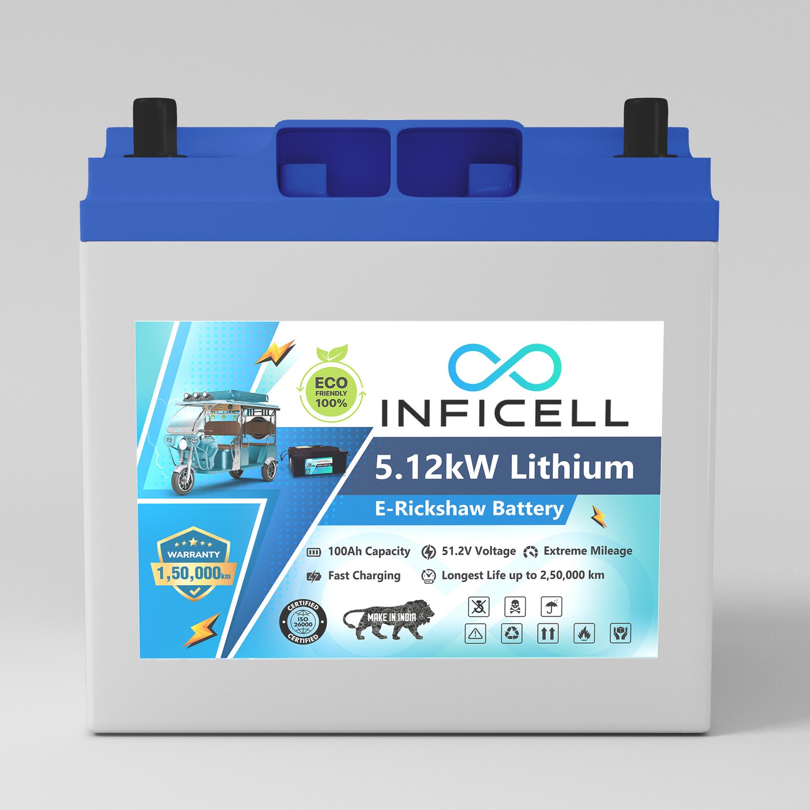 Inficell E Rikshaw Battery packaging design